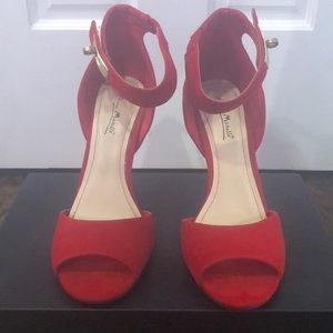 Charolette Russe Red Velvet High Heels